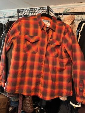 DIXXON Orange and Brown Plaid Button-Down Shirt